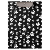 Patroon van Paws, Paw Prints, zwart en wit Klembord (Voorkant)