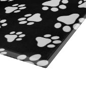 Patroon van Paws, Paw Prints, zwart en wit Snijplank (Hoek)