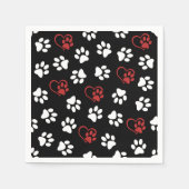 Patroon van pootafdrukken, Witte pootjes, Rode poo Servet (Voorkant)