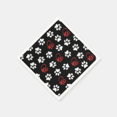 Patroon van pootafdrukken, Witte pootjes, Rode poo Servet (Hoek)