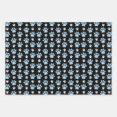 Patroon van poten, blauwe poten, reuzenpoten, dier inpakpapier vel (Voorkant)