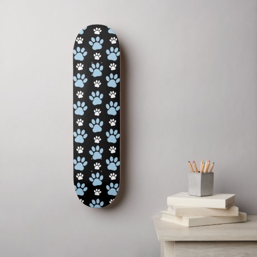 Patroon van poten, blauwe poten, reuzenpoten, dier skateboard (Muurkunst)