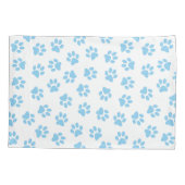 Patroon van poten, hondenpoten, baby blauwe poten kussensloop (Achterkant)