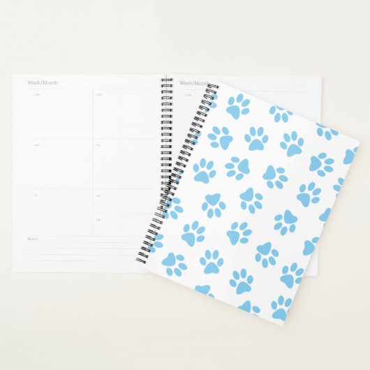 Patroon van poten, hondenpoten, baby blauwe poten planner (Display)