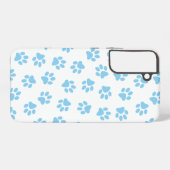 Patroon van poten, hondenpoten, baby blauwe poten samsung galaxy hoesje (Achterkant horizontaal)