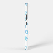 Patroon van poten, hondenpoten, baby blauwe poten samsung galaxy hoesje (Rechterkant)