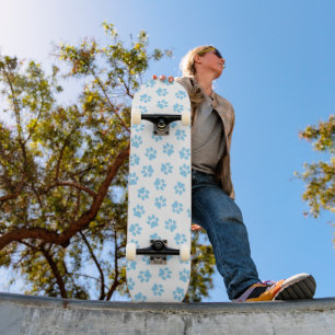 Patroon van poten, hondenpoten, baby blauwe poten skateboard