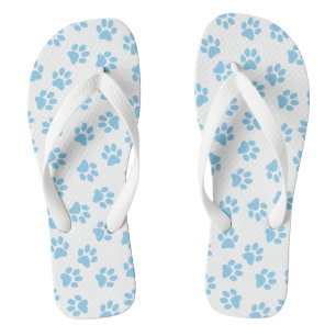 Patroon van poten, hondenpoten, baby blauwe poten teenslippers