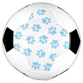 Patroon van poten, hondenpoten, baby blauwe poten voetbal (Gedraaid)