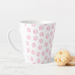 Patroon van poten, hondenpoten, Baby roze poten Latte Mok