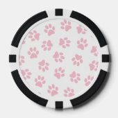 Patroon van poten, hondenpoten, Baby roze poten Poker Chips (Voorkant)
