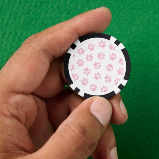 Patroon van poten, hondenpoten, Baby roze poten Poker Chips (Hand)