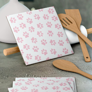 Patroon van poten, hondenpoten, Baby roze poten Tegeltje