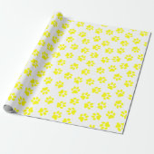 Patroon van poten, hondenpoten, gele poten cadeaupapier (Uitgerold)