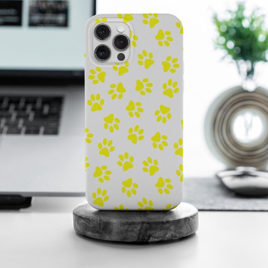 Patroon van poten, hondenpoten, gele poten Case-Mate iPhone case
