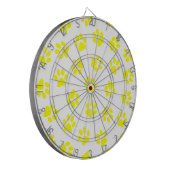Patroon van poten, hondenpoten, gele poten dartbord (Voorkant Links)