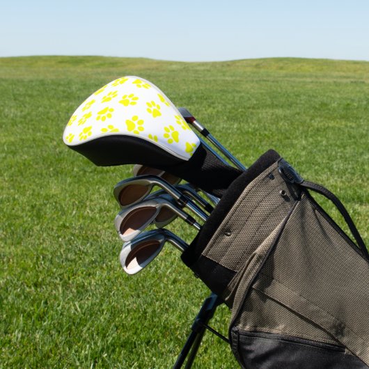 Patroon van poten, hondenpoten, gele poten golfheadcover (Insitu)