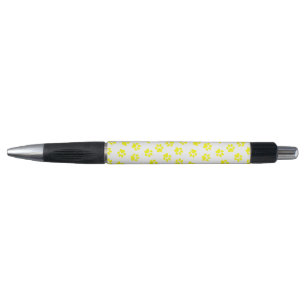 Patroon van poten, hondenpoten, gele poten pen