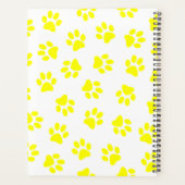 Patroon van poten, hondenpoten, gele poten planner (Achterkant)