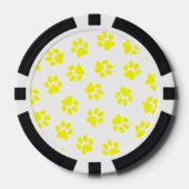 Patroon van poten, hondenpoten, gele poten poker chips (Voorkant)