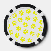Patroon van poten, hondenpoten, gele poten poker chips (Achterkant)