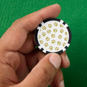 Patroon van poten, hondenpoten, gouden poten poker chips