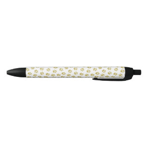 Patroon van poten, hondenpoten, gouden poten zwarte inkt pen