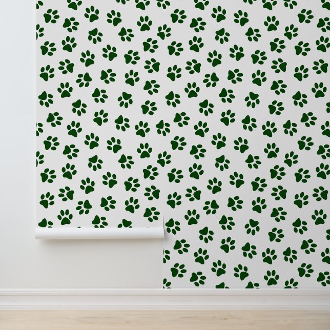 Patroon van poten, hondenpoten, groene poten behang (Applicatie)