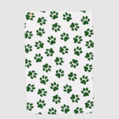 Patroon van poten, hondenpoten, groene poten golfhanddoek (Voorkant)