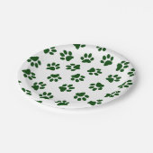 Patroon van poten, hondenpoten, groene poten papieren bordje (Gekanteld)