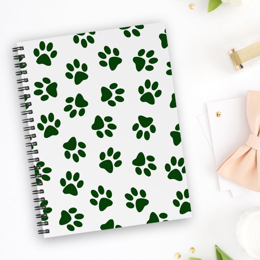 Patroon van poten, hondenpoten, groene poten planner