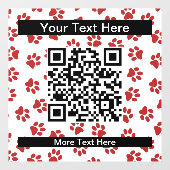 Patroon van poten, hondenpoten, kattenpoten, rode raamsticker (Vel)