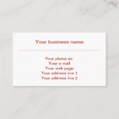 Patroon van poten, hondenpoten, kattenpoten, rode  visitekaartje (Voorkant)