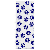 Patroon van poten, hondenpoten, marineblauwe poten wijn cadeautas (Achterkant)