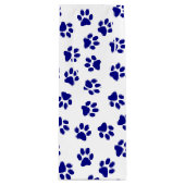 Patroon van poten, hondenpoten, marineblauwe poten wijn cadeautas (Voorkant)