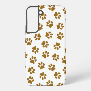 Patroon van poten, hondenpoten, Oranje goudpoten Samsung Galaxy Hoesje