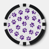 Patroon van poten, hondenpoten, Paarse poten Poker Chips (Voorkant)