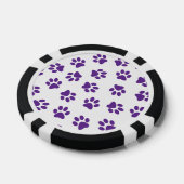Patroon van poten, hondenpoten, Paarse poten Poker Chips (Enkel)