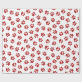 Patroon van poten, hondenpoten, rode poten cadeaupapier (Vlak)