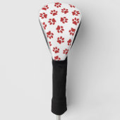 Patroon van poten, hondenpoten, rode poten golfheadcover (Voorkant)