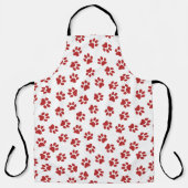 Patroon van poten, hondenpoten, rode poten schort (Voorkant)