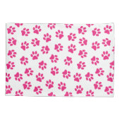 Patroon van poten, hondenpoten, roze poten kussensloop (Achterkant)