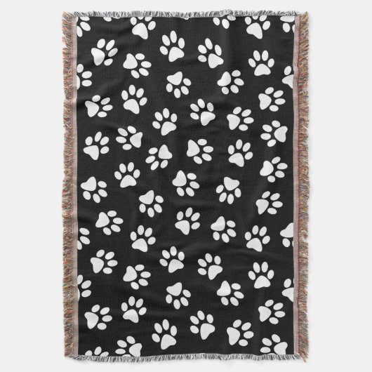 Patroon van poten, hondenpoten, witte poten deken (Voorkant Verticaal)