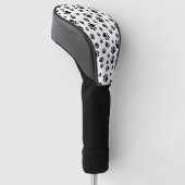Patroon van poten, hondenpoten, zwart en wit golfheadcover (Schuin)