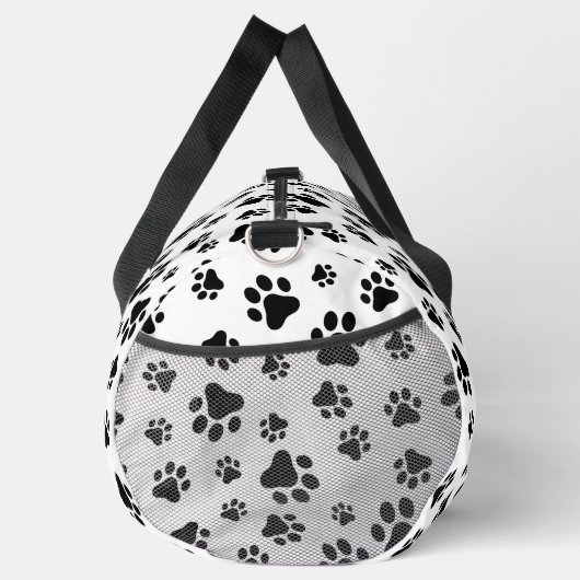Patroon van poten, hondenpoten, zwart en wit plunjezak (Rechts)