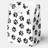 Patroon van poten, hondenpoten, zwarte poten bedankdoosjes (Geopend)