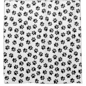 Patroon van poten, hondenpoten, zwarte poten douchegordijn (Voorkant)