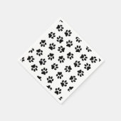 Patroon van poten, hondenpoten, zwarte poten servet (Hoek)