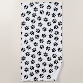 Patroon van poten, hondenpoten, zwarte poten strandlaken (Voorkant)