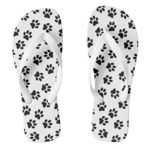 Patroon van poten, hondenpoten, zwarte poten teenslippers